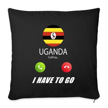 Uganda calls lusiger flags slogan - Sofa pillowcase 17,3'' x 17,3'' (45 x 45 cm) - black - Front