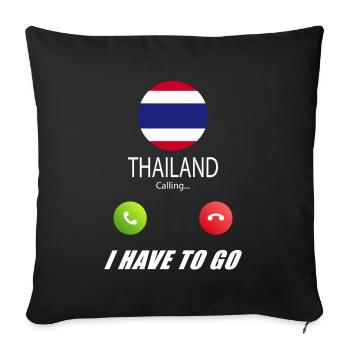 La Thaïlande appelle les drapeaux lusiger en disant - Housse de coussin décorative 45 x 45 cm - noir - Devant