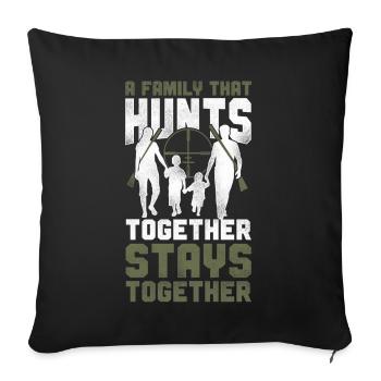 Buck Deer Hunting Hunter Family - Sofa pillowcase 17,3'' x 17,3'' (45 x 45 cm) - black - Front