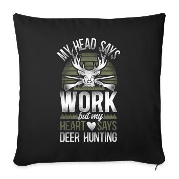 Buck Deer Hunting Hunter Vintage - Sofa pillowcase 17,3'' x 17,3'' (45 x 45 cm) - black - Front