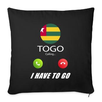 Le Togo appelle les drapeaux Lusiger en disant - Housse de coussin décorative 45 x 45 cm - noir - Devant