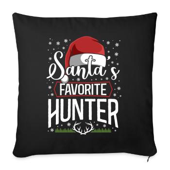 Buck Deer Hunting Hunter Christmas - Sofa pillowcase 17,3'' x 17,3'' (45 x 45 cm) - black - Front