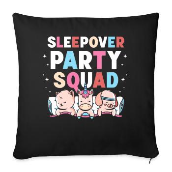 Sleepover Party Troupe Overnight Stay - Sofa pillowcase 17,3'' x 17,3'' (45 x 45 cm) - black - Front