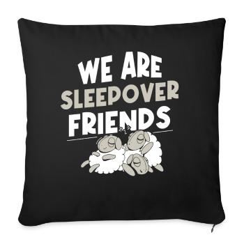 Nous sommes amis de nuit nuit fête - Housse de coussin décorative 45 x 45 cm - noir - Devant