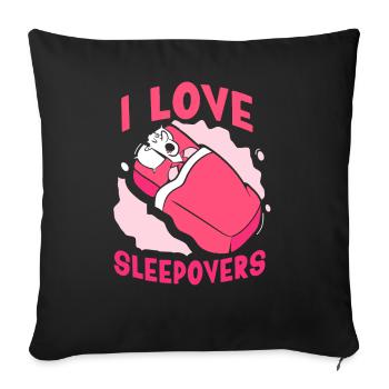 J’adore les nuitées douces séjour de fête - Housse de coussin décorative 45 x 45 cm - noir - Devant