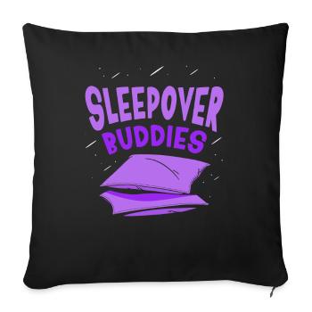 Invités d’une nuit Douce Nuitée Nuitée - Housse de coussin décorative 45 x 45 cm - noir - Devant