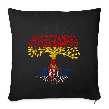 Racines Arbre Allemagne Serbie - Housse de coussin décorative 45 x 45 cm - noir - Devant