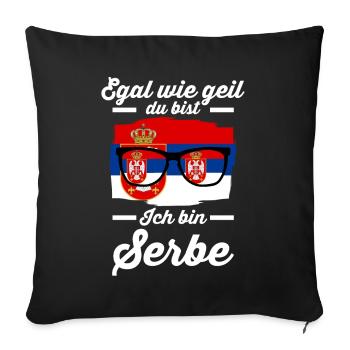 Serbe Serbisches Serbien - Sofakissenbezug 45 x 45 cm - Schwarz - Vorne