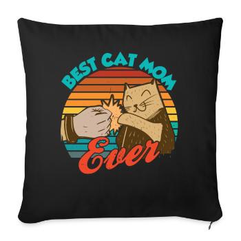 La meilleure maman de chat jamais cat mother - Housse de coussin décorative 45 x 45 cm - noir - Devant