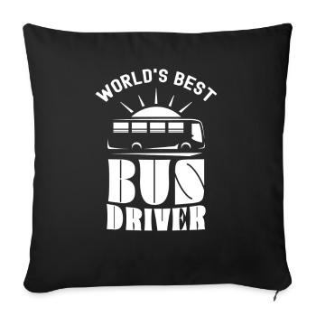The best bus driver in the world Bus travel coach - Sofa pillowcase 17,3'' x 17,3'' (45 x 45 cm) - black - Front