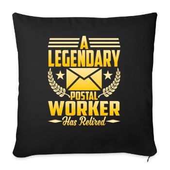 Un facteur légendaire est à la retraite - Housse de coussin décorative 45 x 45 cm - noir - Devant