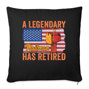 Le légendaire facteur est américain à la retraite - Housse de coussin décorative 45 x 45 cm - noir - Devant