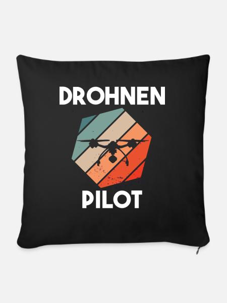 Drohnenpilot Spruch - Sofakissenbezug 45 x 45 cm - Schwarz