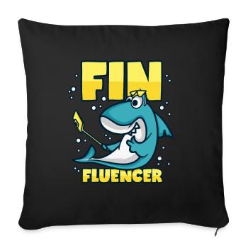 Influencer Hai Finfluencer - Sofa pillowcase 17,3'' x 17,3'' (45 x 45 cm) - black - Front
