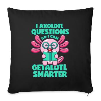 Axolotl intelligent - Housse de coussin décorative 45 x 45 cm - noir - Devant