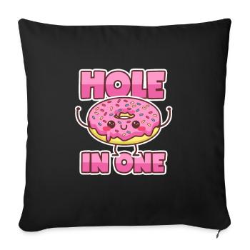 Donut: Trou en un - Housse de coussin décorative 45 x 45 cm - noir - Devant