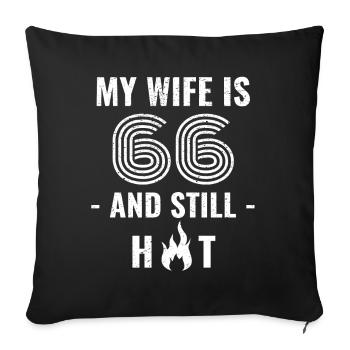 66 years birthday wife gift - Sofa pillowcase 17,3'' x 17,3'' (45 x 45 cm) - black - Front
