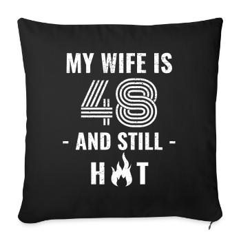 48 years birthday wife gift - Sofa pillowcase 17,3'' x 17,3'' (45 x 45 cm) - black - Front
