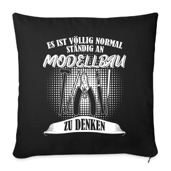 Modellbau Modellbahn Modellbauer - Sofakissenbezug 45 x 45 cm - Schwarz - Vorne
