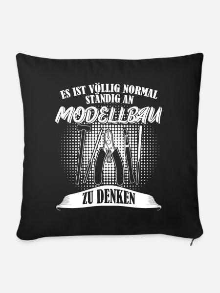 Modellbau Modellbahn Modellbauer - Sofakissenbezug 45 x 45 cm - Schwarz