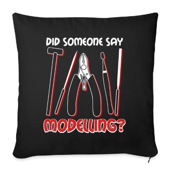 Modellbau Tabletop Witz Modellbauer - Sofa pillowcase 17,3'' x 17,3'' (45 x 45 cm) - black - Front