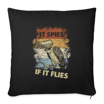Vintage Spy Surveillance Birds Arent Real - Sofa pillowcase 17,3'' x 17,3'' (45 x 45 cm) - black - Front