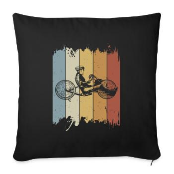 Vintage Handbike Handfahrrad - Sofa pillowcase 17,3'' x 17,3'' (45 x 45 cm) - black - Front