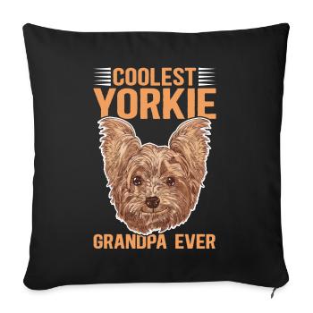 Yorkie Grand-père | Yorkshire Terrier Dog Cadeau - Housse de coussin décorative 45 x 45 cm - noir - Devant