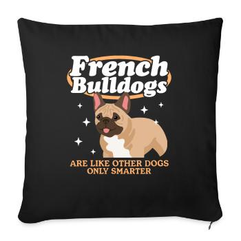Français Bulldog | Français Cadeau Bulldog - Housse de coussin décorative 45 x 45 cm - noir - Devant