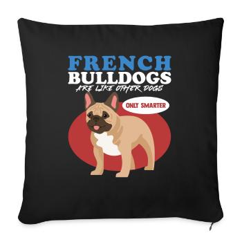 Français Cadeau Bulldog Français Bulldogs - Housse de coussin décorative 45 x 45 cm - noir - Devant