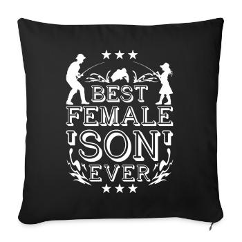 Fishing Son Replacement - Sofa pillowcase 17,3'' x 17,3'' (45 x 45 cm) - black - Front