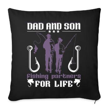 Vater Sohn Haken - Sofakissenbezug 45 x 45 cm - Schwarz - Vorne
