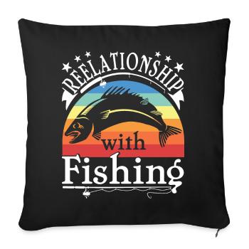 Vintage Fishing - Sofa pillowcase 17,3'' x 17,3'' (45 x 45 cm) - black - Front