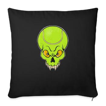 Tennis Tennis Ball Skull Tennis Player - Sofa pillowcase 17,3'' x 17,3'' (45 x 45 cm) - black - Front