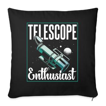 Telescope Enthusiast Space Universe Stars - Sofa pillowcase 17,3'' x 17,3'' (45 x 45 cm) - black - Front
