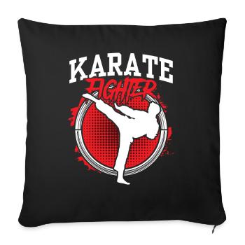 Karaté Fighter Karaté Arts Martiaux Arts Martiaux Arts Martiaux - Housse de coussin décorative 45 x 45 cm - noir - Devant