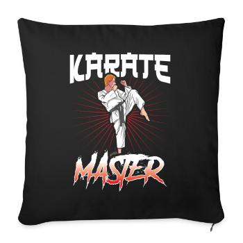 Maître de Karaté Arts Martiaux Combattant Arts Martiaux - Housse de coussin décorative 45 x 45 cm - noir - Devant
