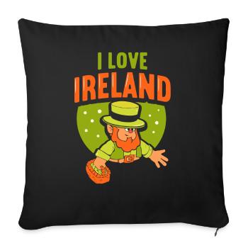 J’adore l’Irlande Irish St. Patrick’s Day - Housse de coussin décorative 45 x 45 cm - noir - Devant