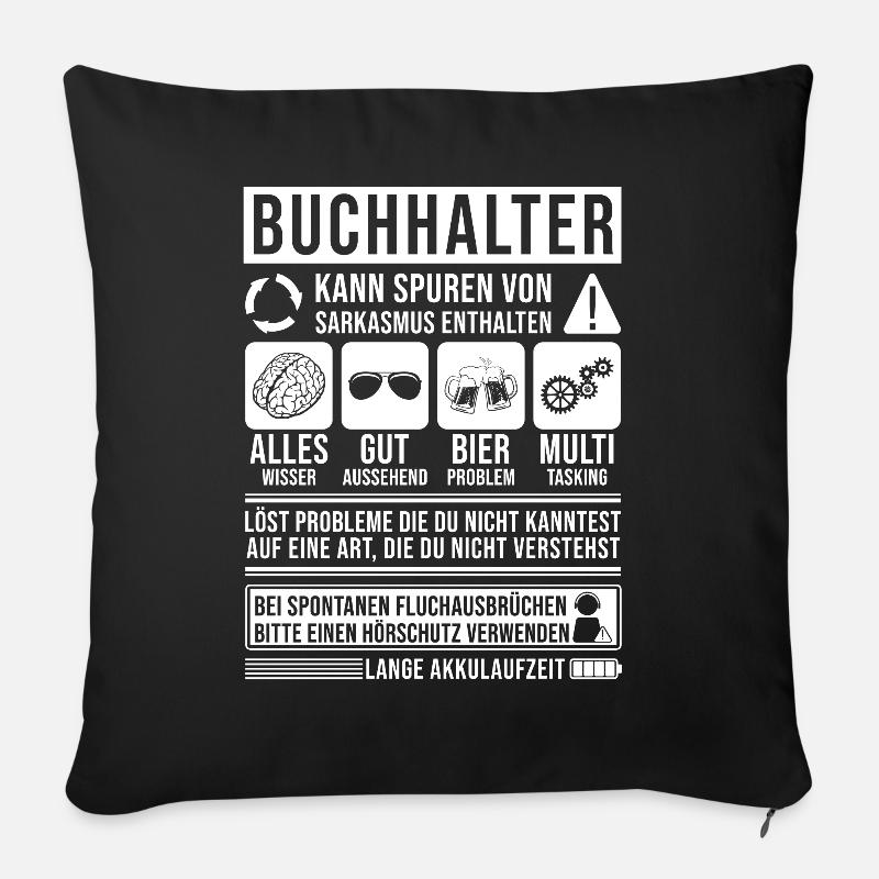 Buchhalter Spruch lustig - Sofakissenbezug 45 x 45 cm - Schwarz
