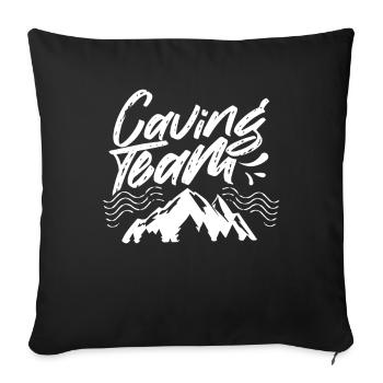 Caving Team Cave Hiking Cave Caving - Sofa pillowcase 17,3'' x 17,3'' (45 x 45 cm) - black - Front