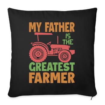 Mon père est le plus grand agriculteur - ferme - agriculture - Housse de coussin décorative 45 x 45 cm - noir - Devant