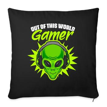 Hors de ce monde drôle extraterrestre - Housse de coussin décorative 45 x 45 cm - noir - Devant