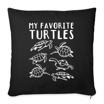 Tortues de mer Tortues d’eau Douceur - Housse de coussin décorative 45 x 45 cm - noir - Devant