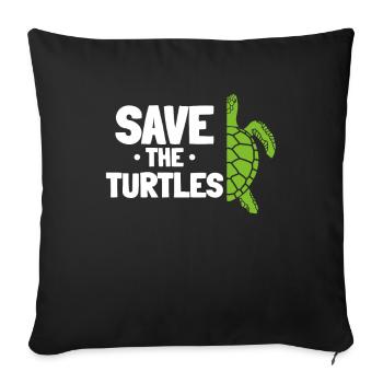 Save the turtles - Sofa pillowcase 17,3'' x 17,3'' (45 x 45 cm) - black - Front