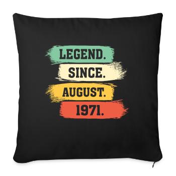 Légende depuis août 1971 - Housse de coussin décorative 45 x 45 cm - noir - Devant