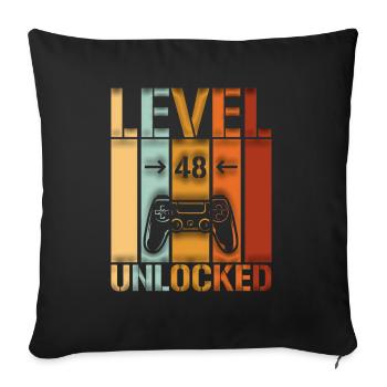 48th Birthday Level 48 unlocked - Sofa pillowcase 17,3'' x 17,3'' (45 x 45 cm) - black - Front