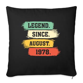 Légende depuis août 1978 - Housse de coussin décorative 45 x 45 cm - noir - Devant