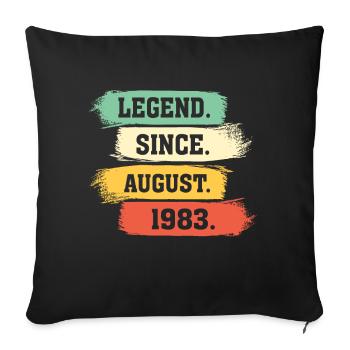 Légende depuis août 1983 - Housse de coussin décorative 45 x 45 cm - noir - Devant