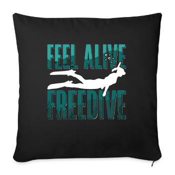Freediver Apnée Apnée Plongée Cadeau - Housse de coussin décorative 45 x 45 cm - noir - Devant