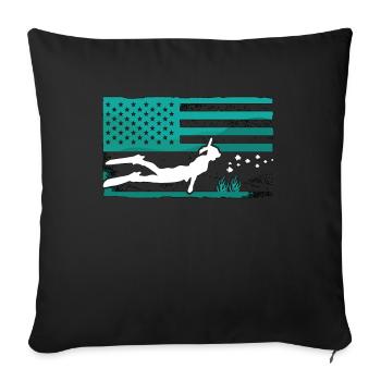 Freedivers Diving Apnea Freediving Gift - Sofa pillowcase 17,3'' x 17,3'' (45 x 45 cm) - black - Front